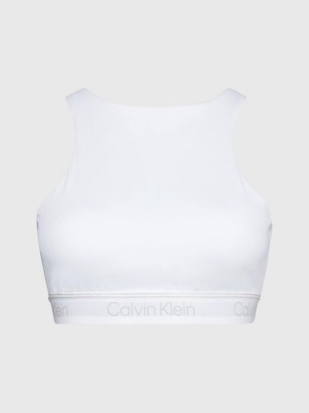 Calvin Klein USA Medium Impact Sports Womens Bra White 0396478-QT